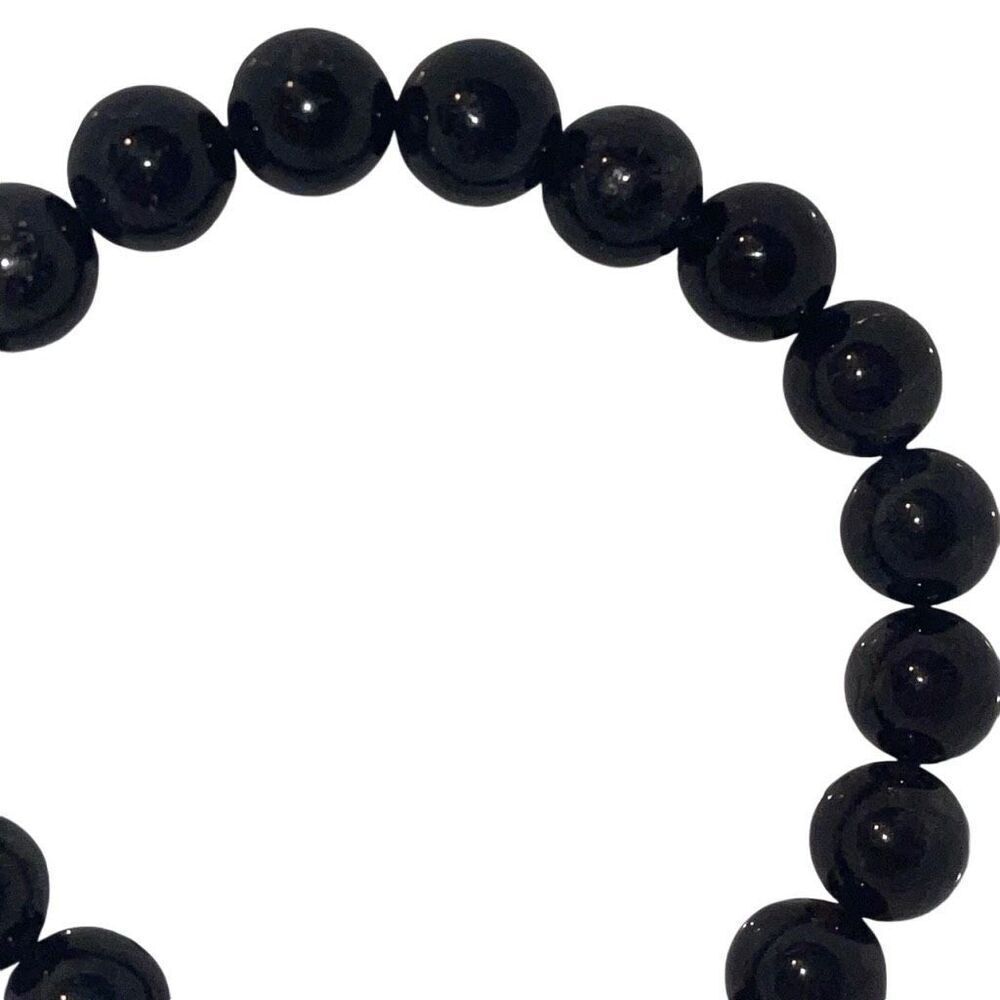 Black tourmaline in quartz 8mm stretch bracelet Crystal 7 inches ONE NEW - Picture 5 of 13